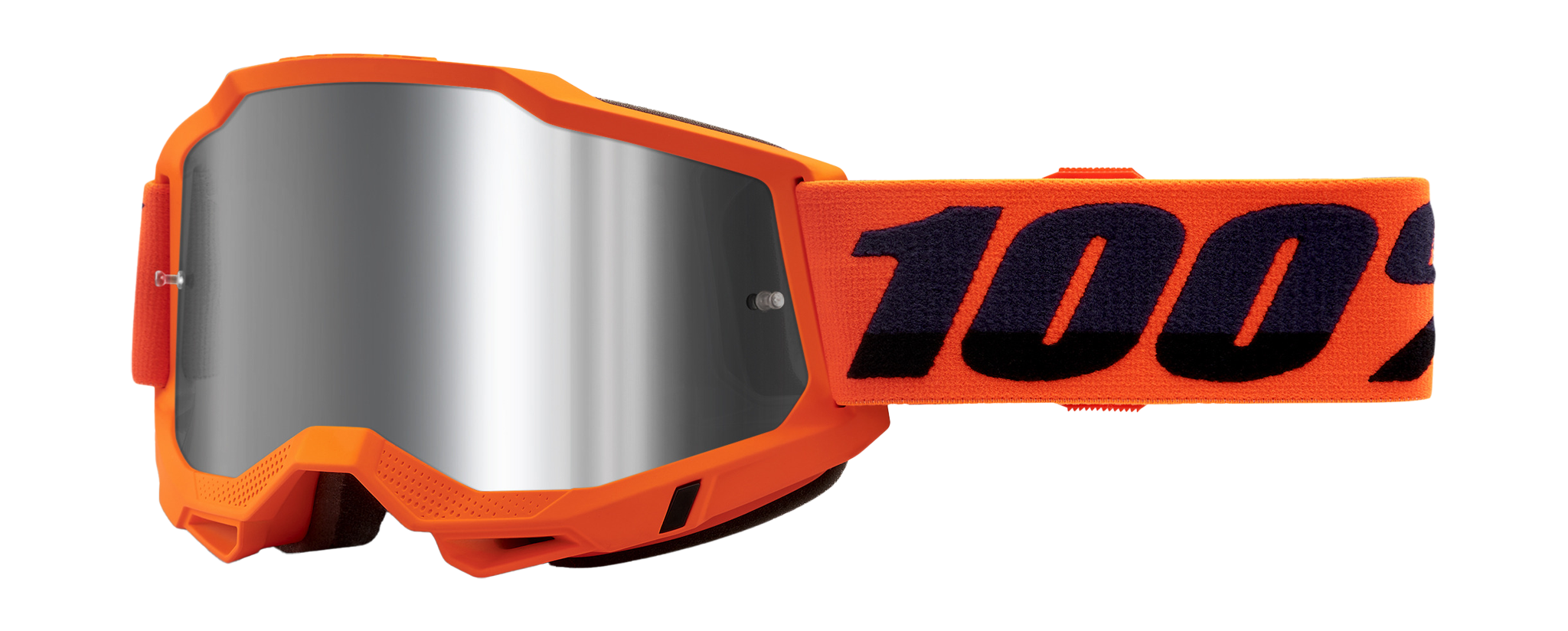 100% Motocross Goggle Accuri 2 Neon Orange - Mirror Silver