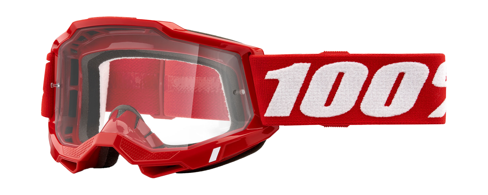 100% Motocross Goggle Accuri 2 Neon Red - Clear