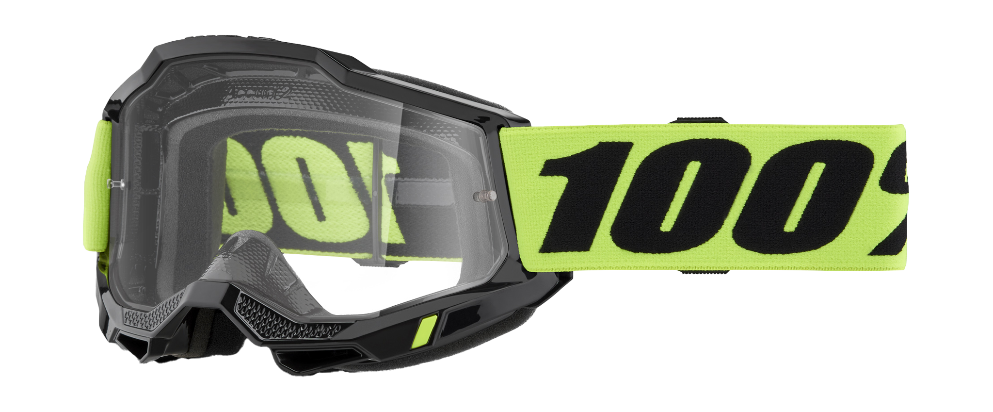 100% Motocross Goggle Accuri 2 Neon Yellow - Clear