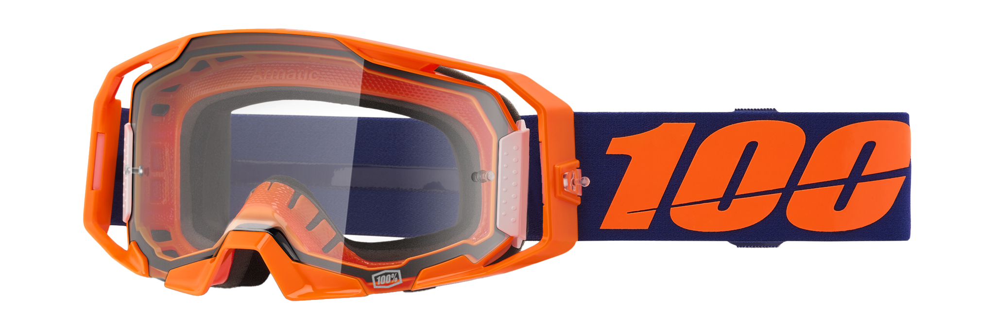 100% Motocross Goggle ARmatic Neon Orange - Clear