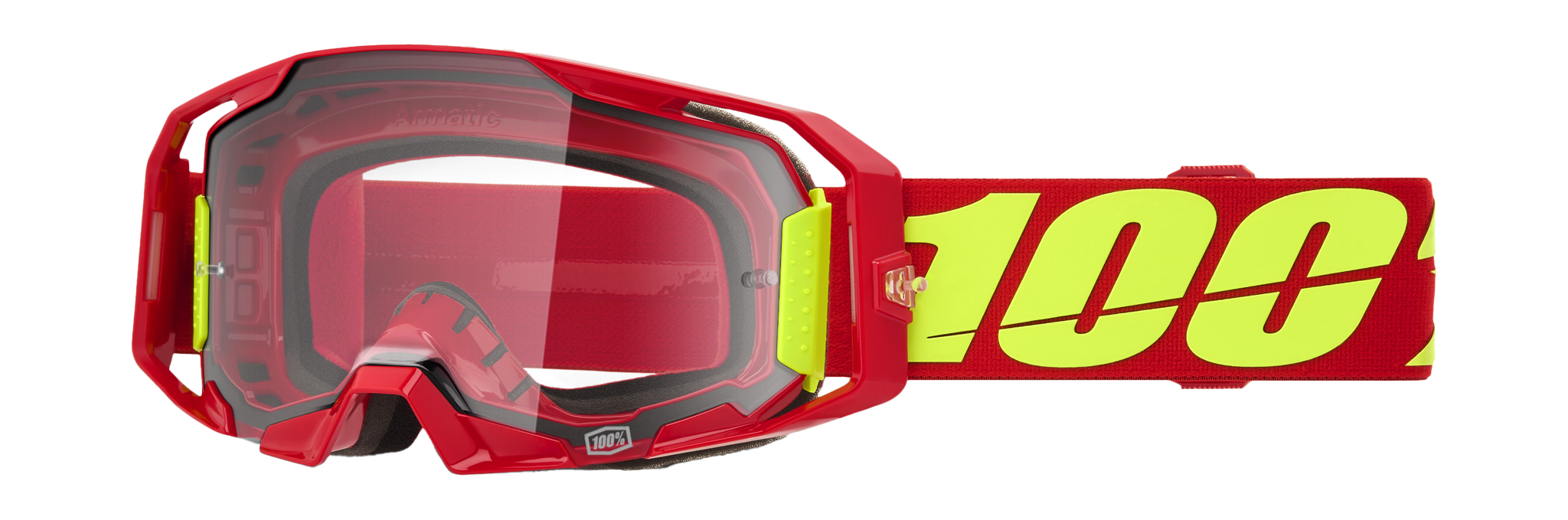 100% Motocross Goggle ARmatic Red - Clear