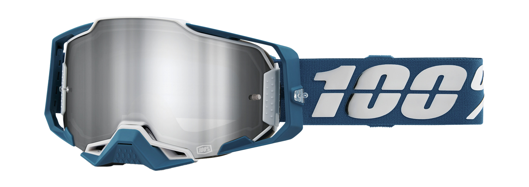 100% Motocross Goggle Armega Albar - Mirror Silver Flash