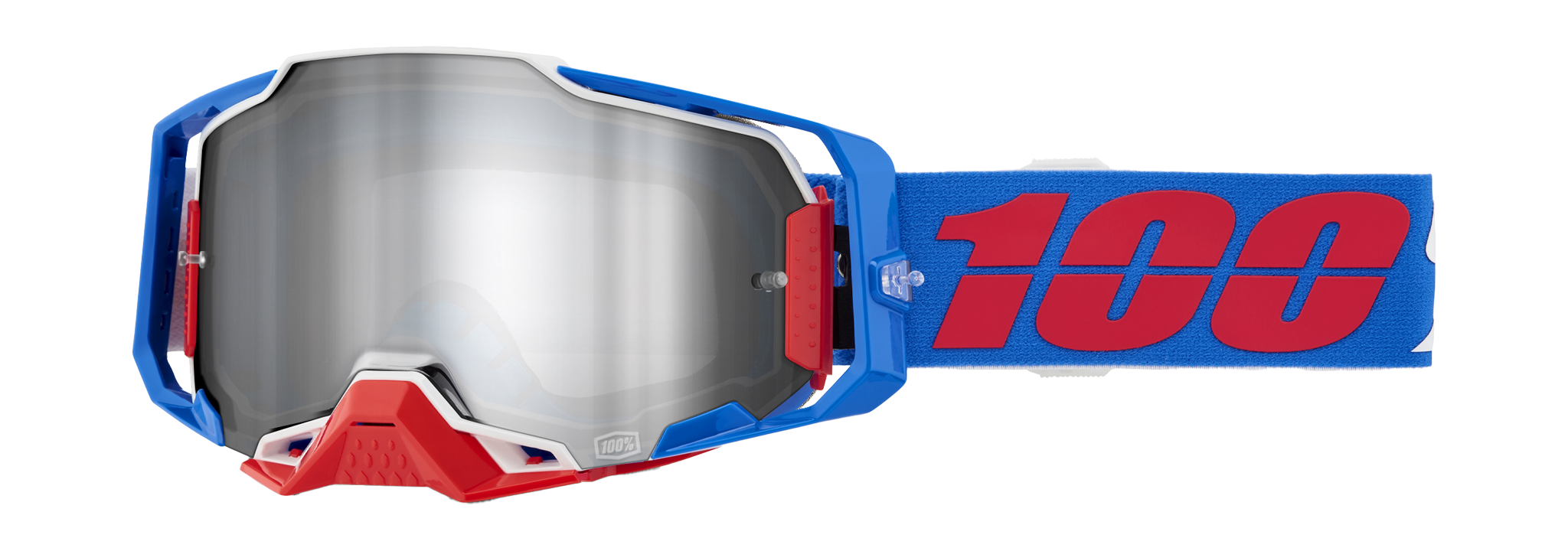 100% Motocross Goggle Armega Ironclad - Mirror Silver