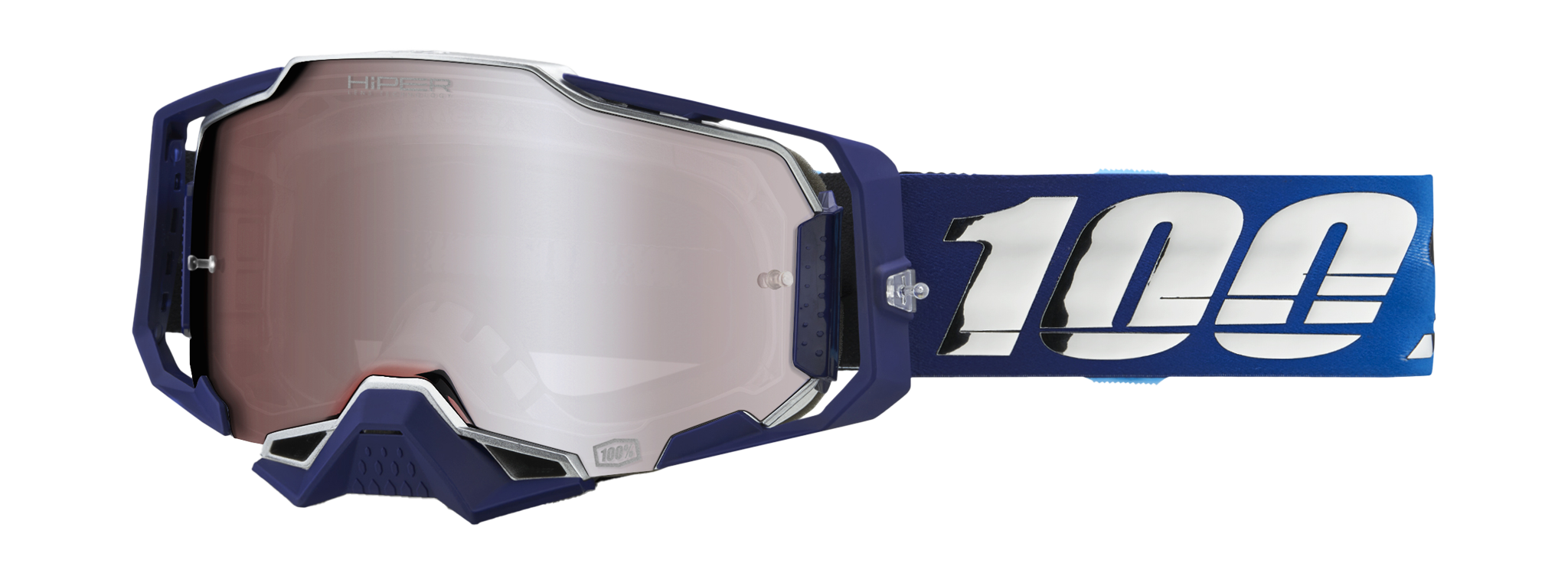 100% Motocross Goggle Armega Novel - HiPER Mirror Silver