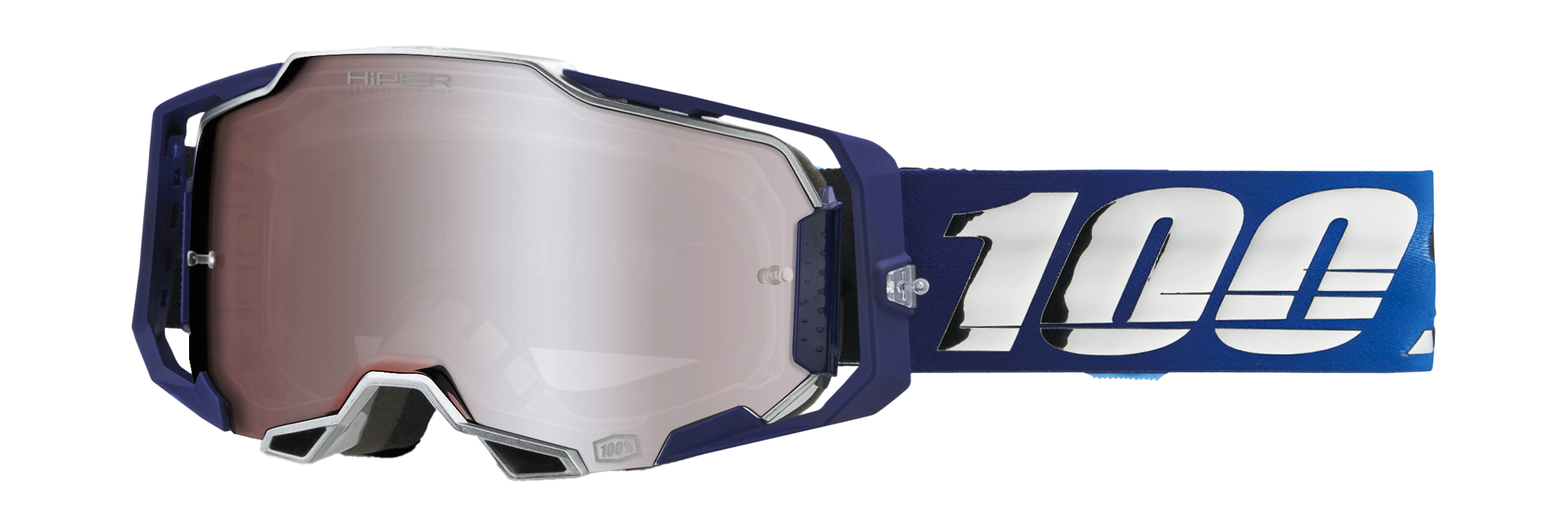 100% Motocross Goggle Armega Novel - HiPER Mirror Silver