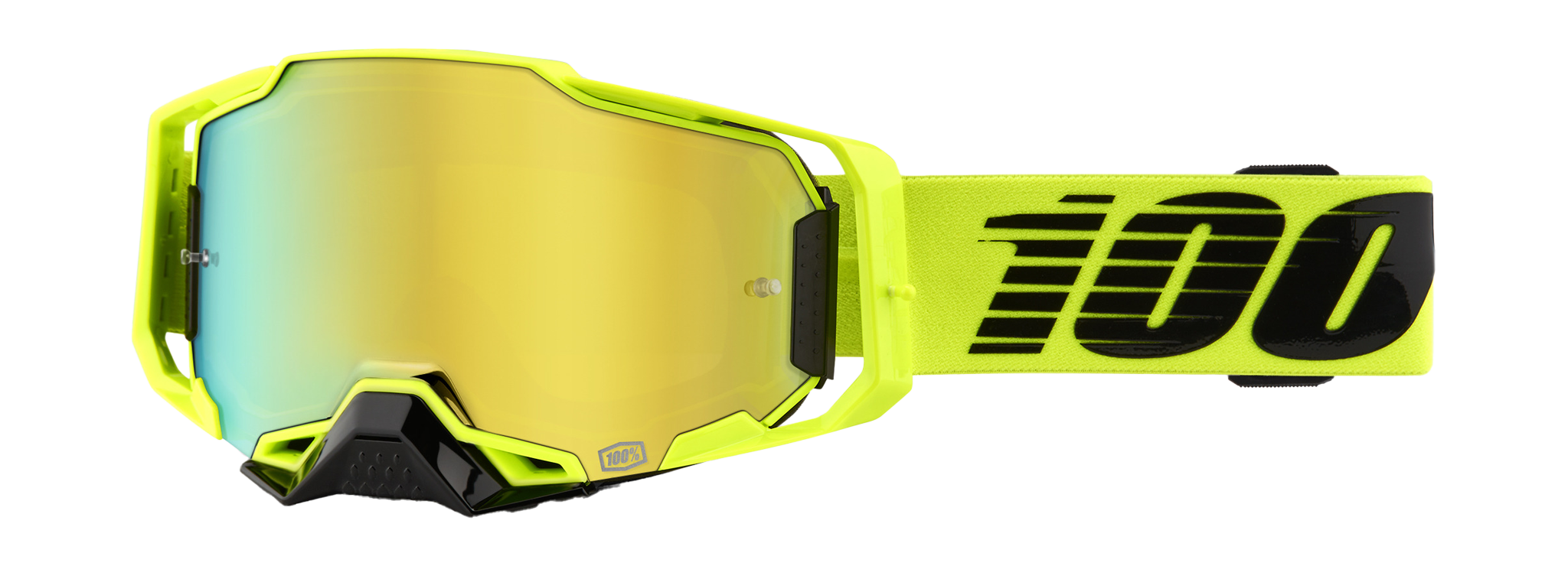 100% Motocross Goggle Armega Nuclear Citrus - Mirror Gold