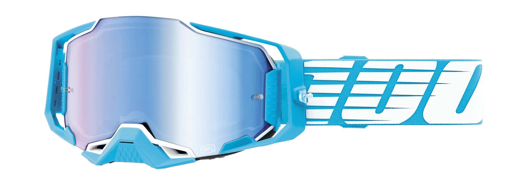 100% Motocross Goggle Armega Oversized Sky - Mirror Blue