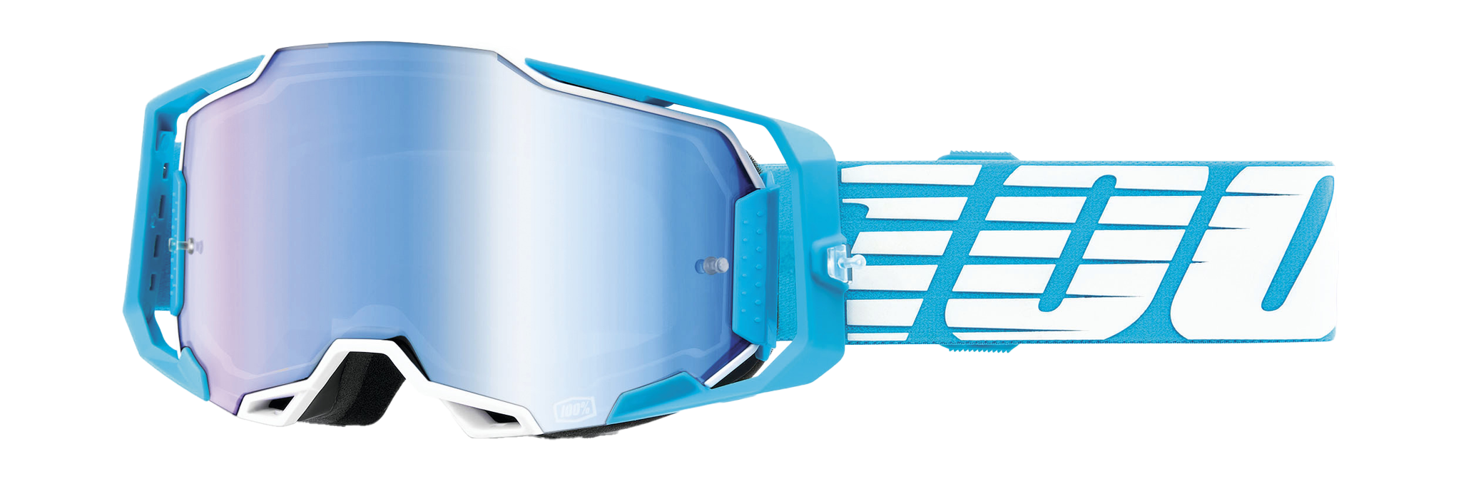 100% Motocross Goggle Armega Oversized Sky - Mirror Blue