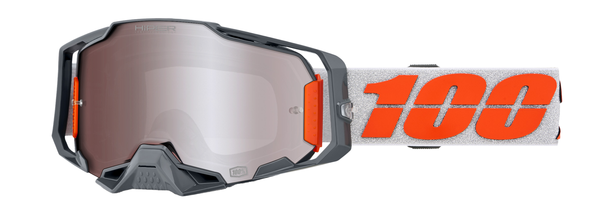 100% Motocross Goggle Armega Silver - HiPER Mirror Silver