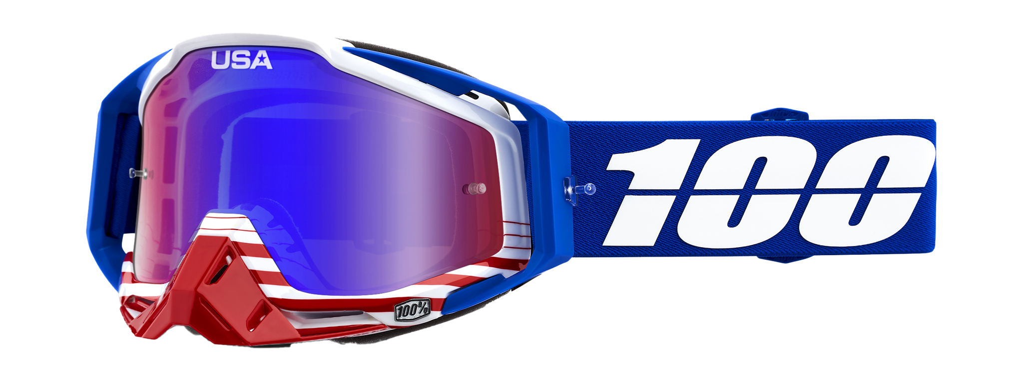 100% Motocross Goggle Racecraft 1 Anthem - Mirror Red / Blue