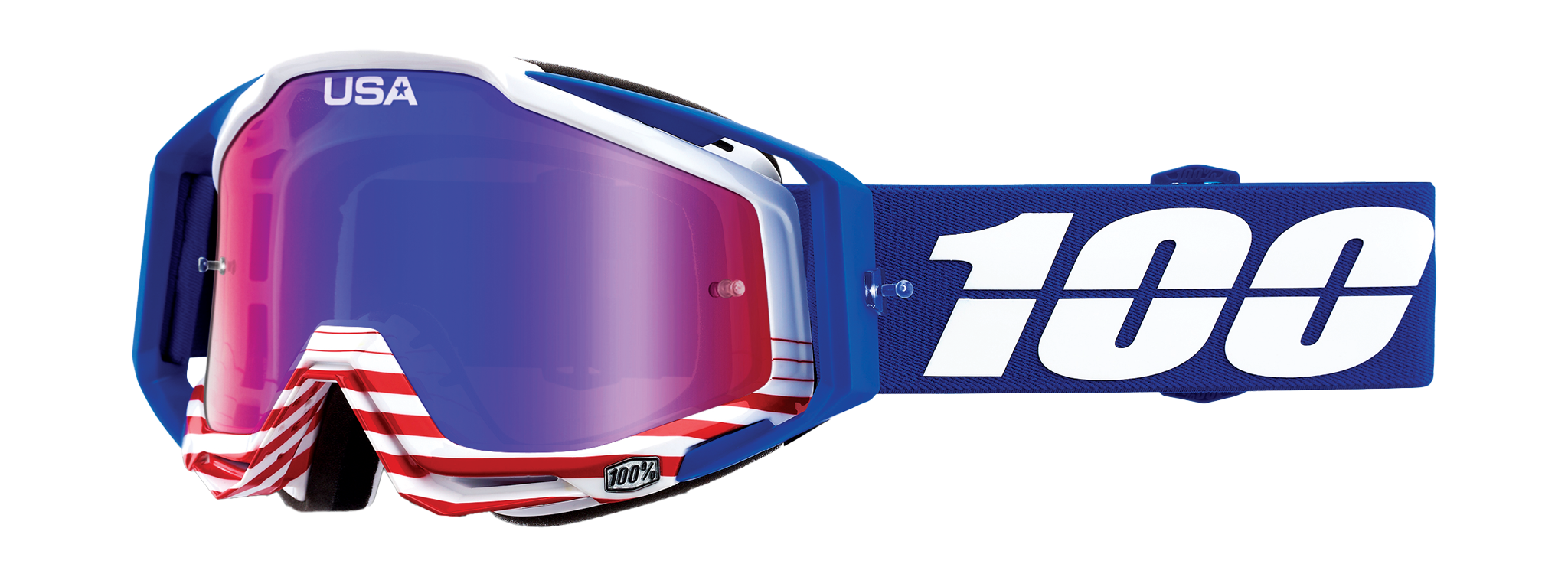 100% Motocross Goggle Racecraft 1 Anthem - Mirror Red / Blue