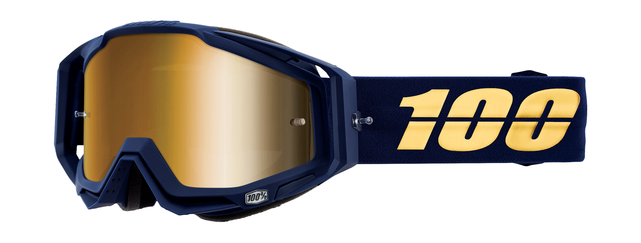 100% Motocross Goggle Racecraft 1 Bakken - Mirror True Gold