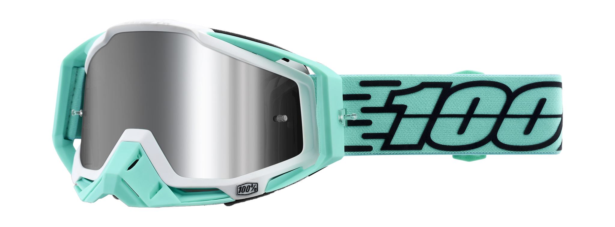 100% Motocross Goggle Racecraft 1 Plus Fasto - Injected Mirror Silver Flash