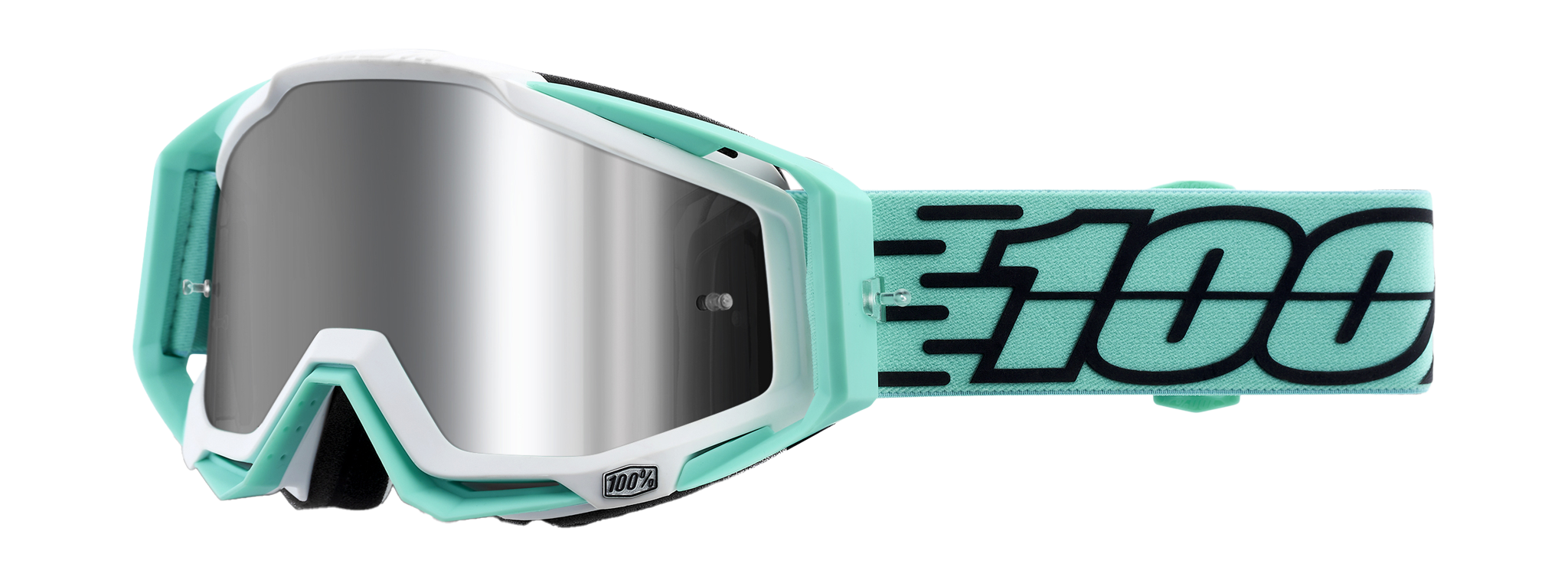 100% Motocross Goggle Racecraft 1 Plus Fasto - Injected Mirror Silver Flash