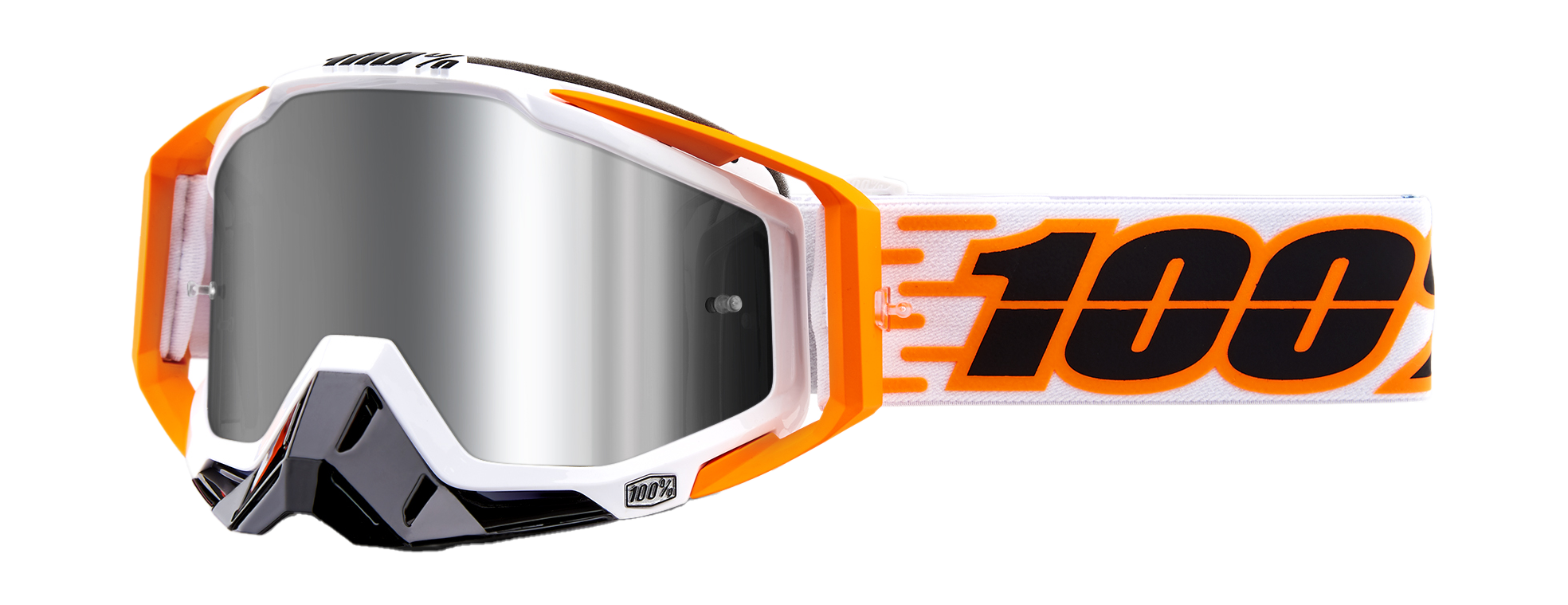 100% Motocross Goggle Racecraft 1 Plus Illumina - Injected Mirror Silver Flash