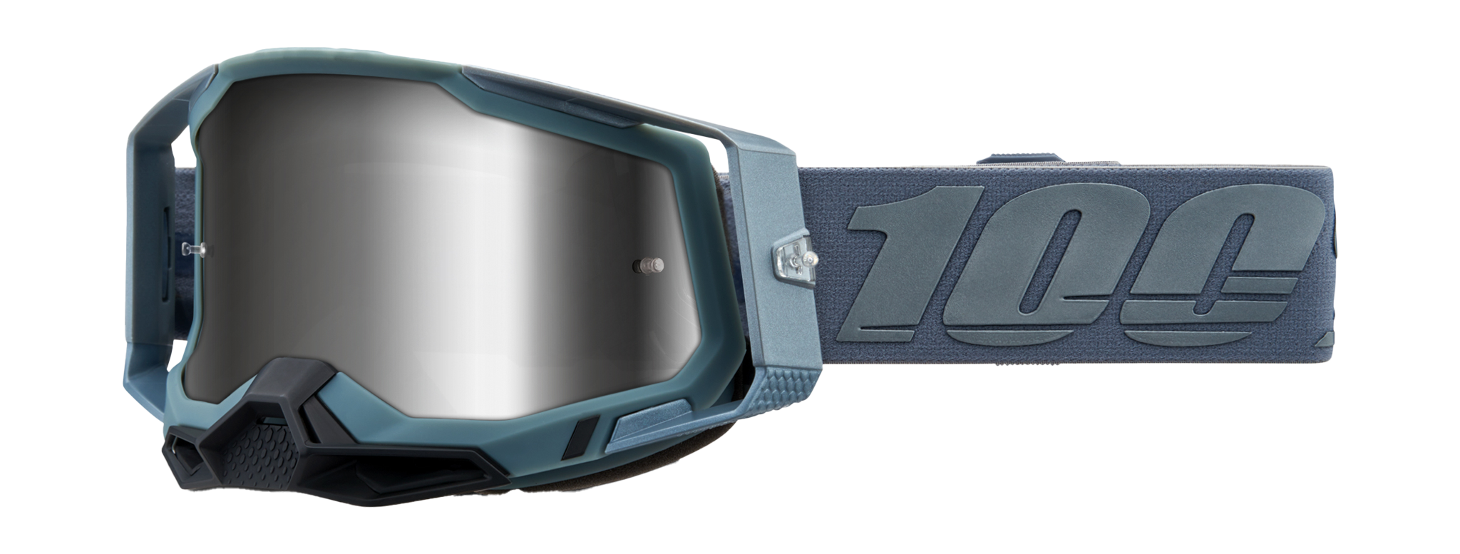 100% Motocross Goggle Racecraft 2 Battleship - Mirror Silver