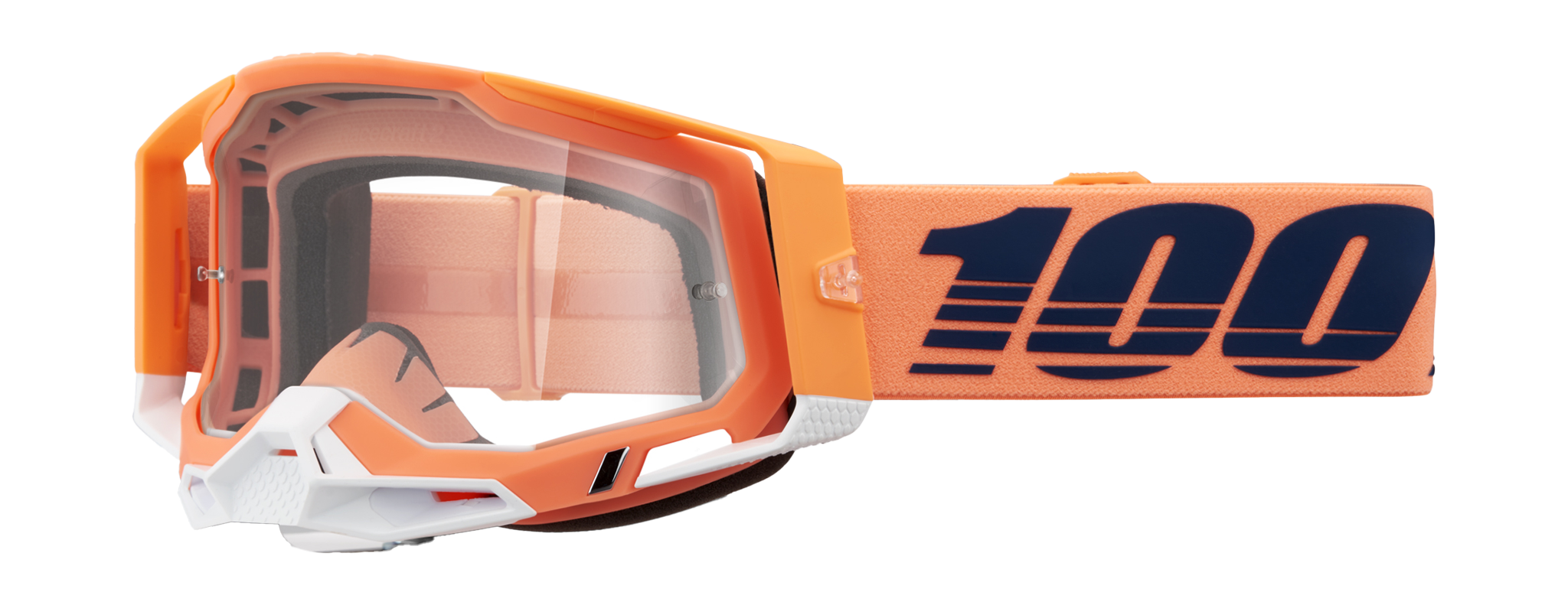 100% Motocross Goggle Racecraft 2 Coral - Clear
