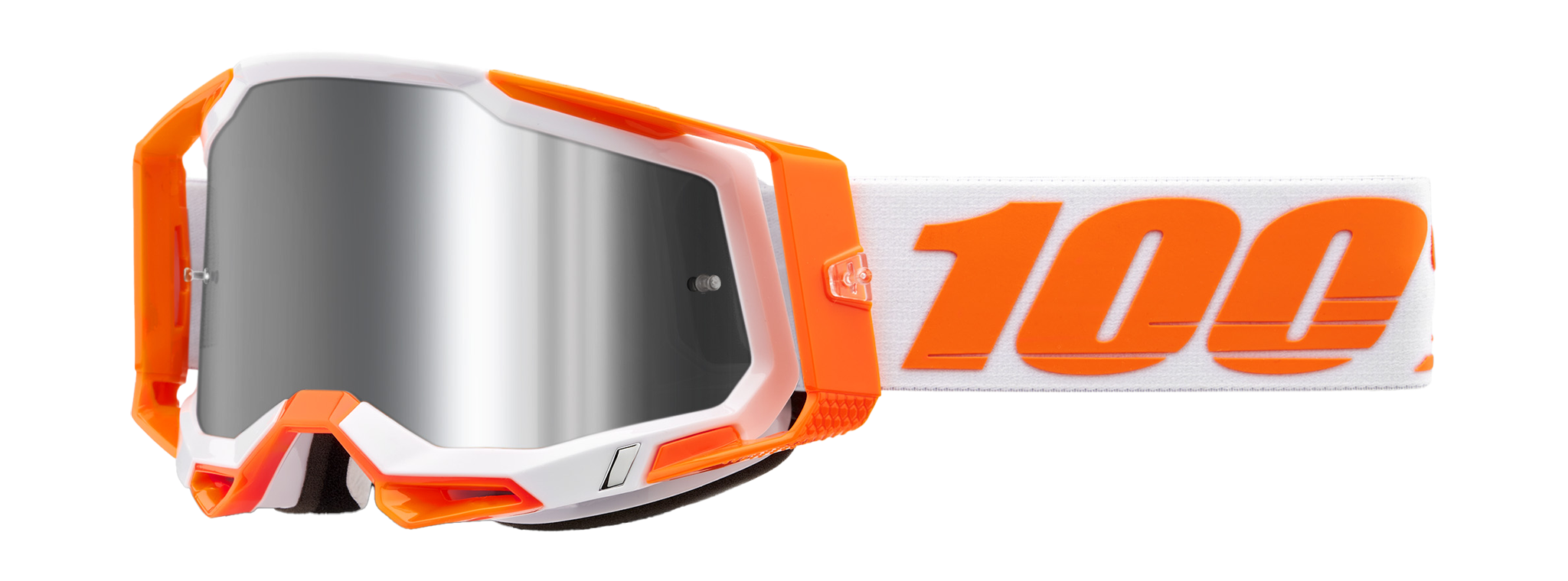 100% Motocross Goggle Racecraft 2 Orange - Mirror Silver Flash