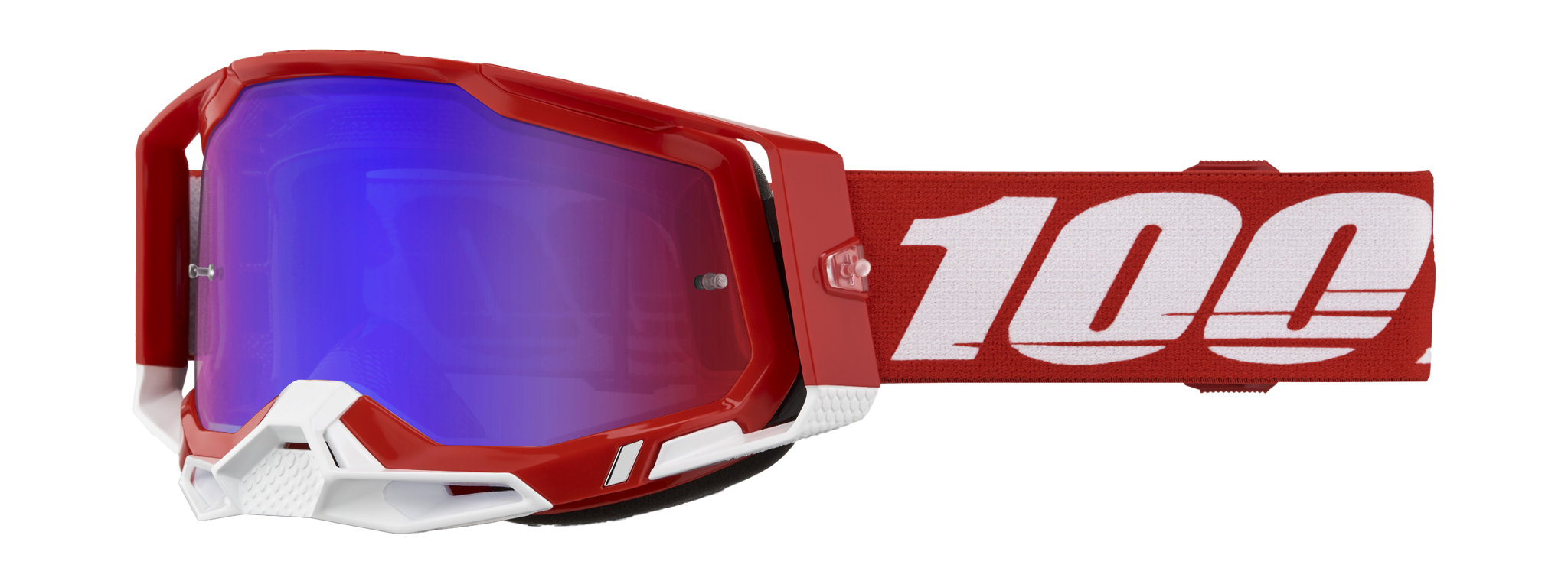 100% Motocross Goggle Racecraft 2 Red - Mirror Red / Blue