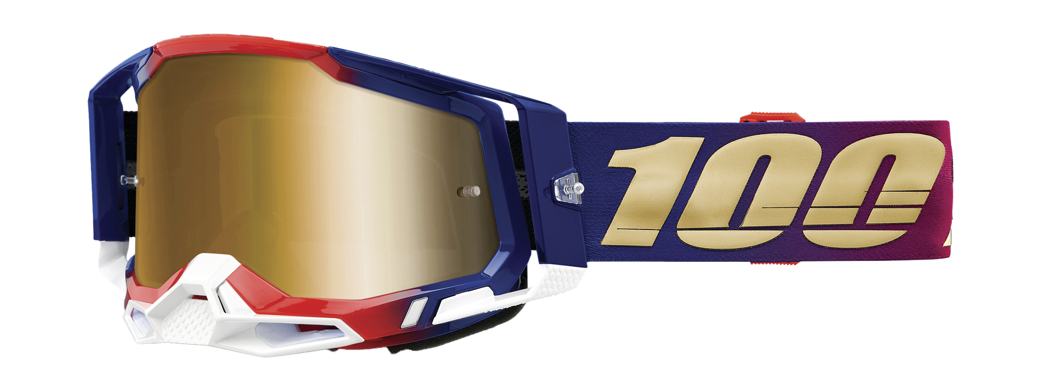 100% Motocross Goggle Racecraft 2 United - Mirror True Gold