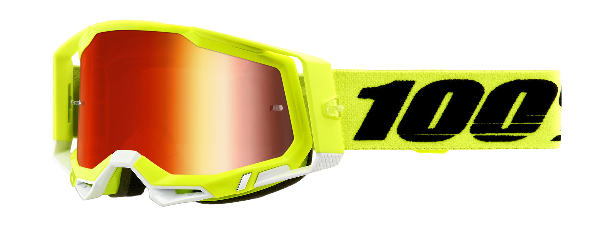 100% Motocross Goggle Racecraft 2 Yellow - Mirror Red