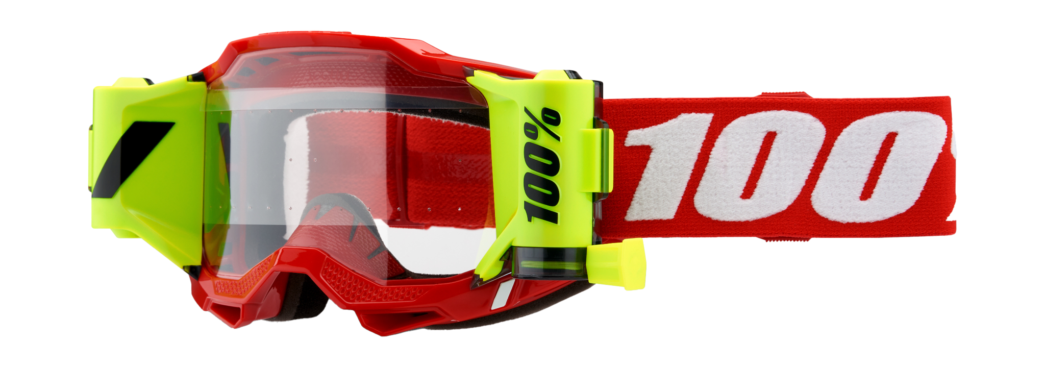 100% Motocross Goggle Roll-Off Accuri 2 Forecast Neon / Red - Clear