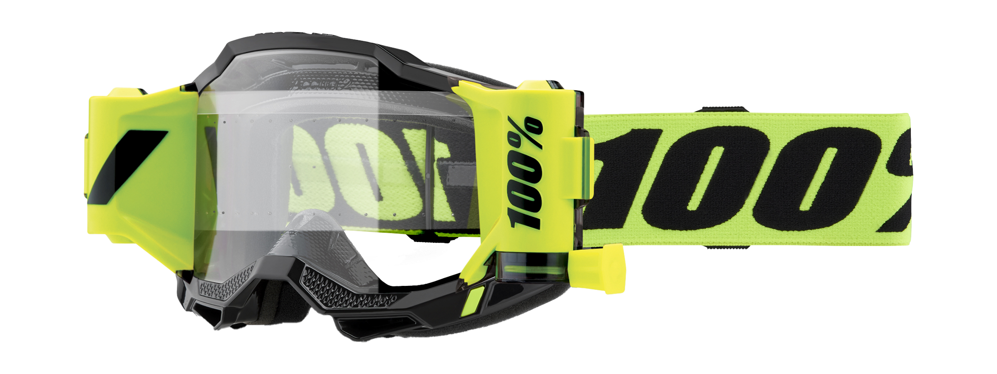 100% Motocross Goggle Roll-Off Accuri 2 Forecast Neon Yellow - Clear