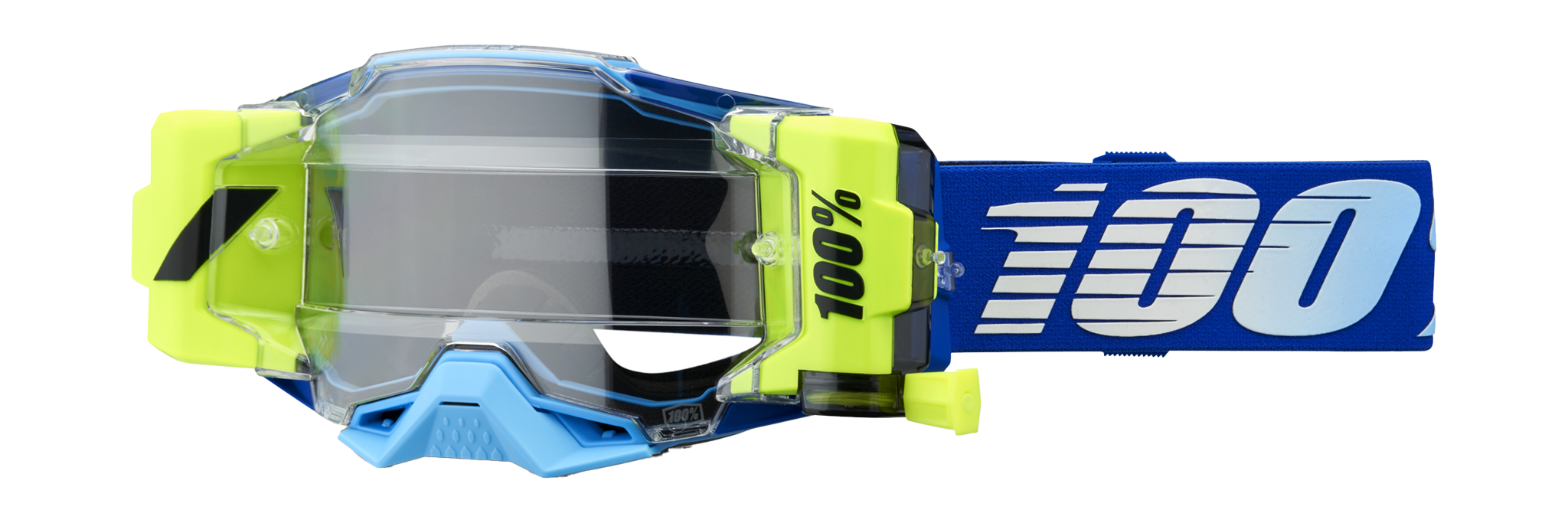 100% Motocross Goggle Roll-Off Armega Forecast Royal - Clear