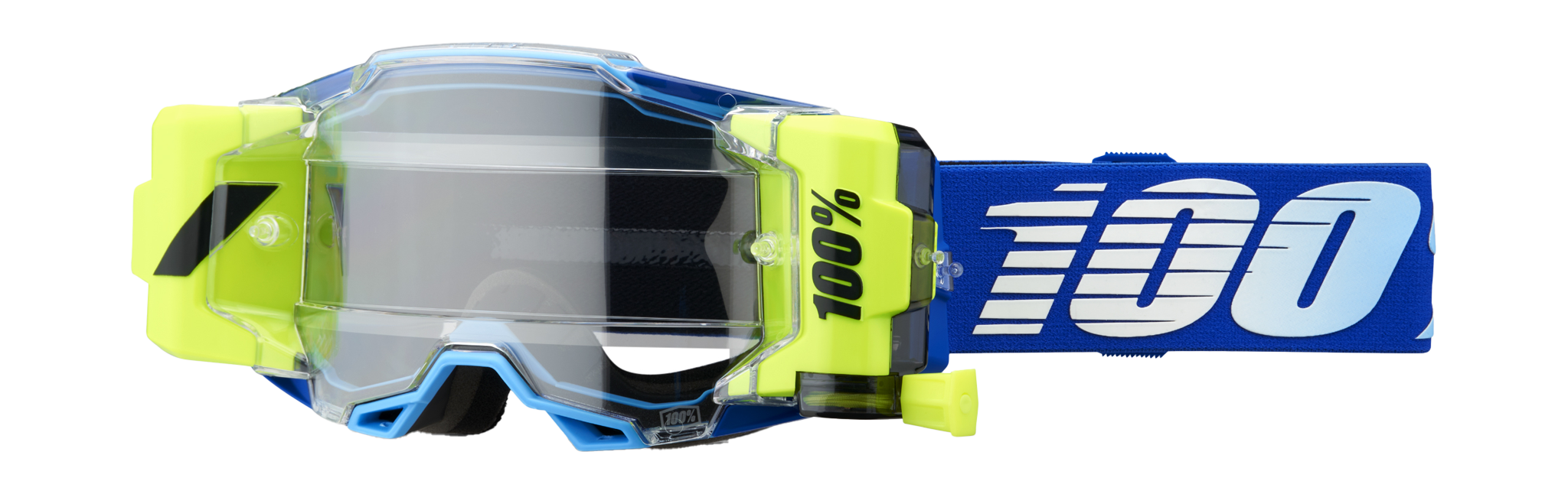 100% Motocross Goggle Roll-Off Armega Forecast Royal - Clear