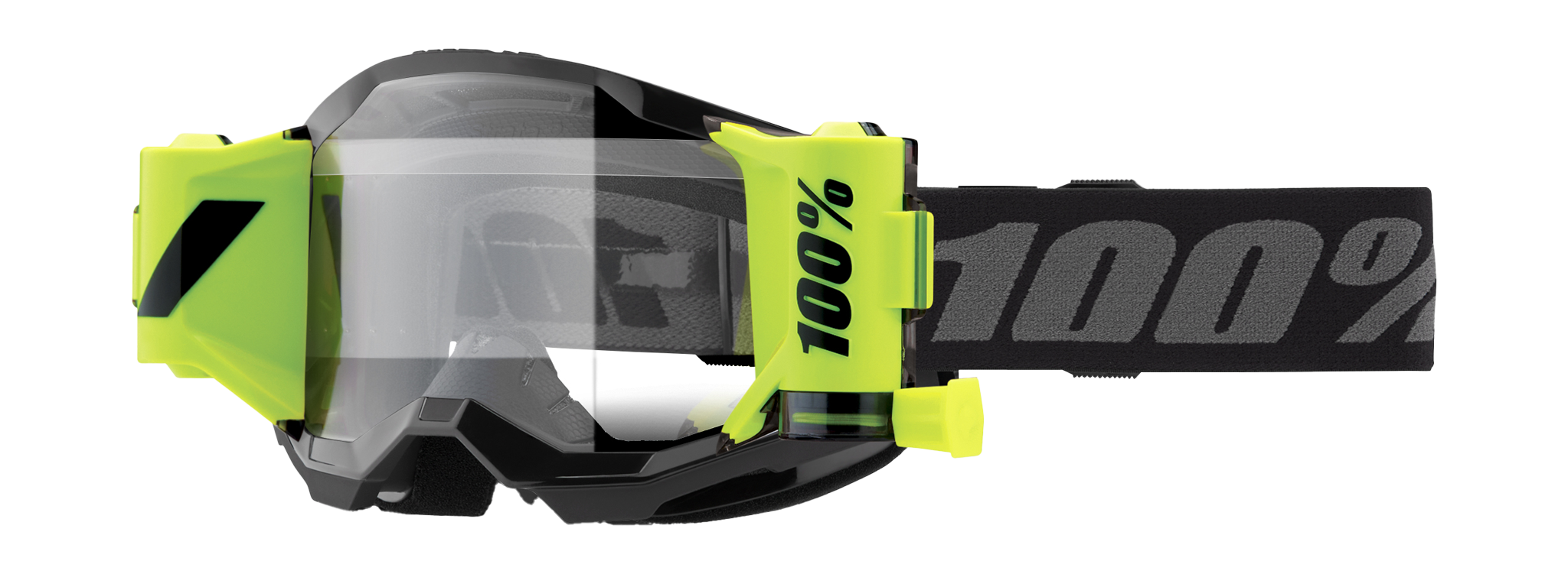 100% Motocross Goggle Roll-Off Strata 2 Forecast Black - Clear