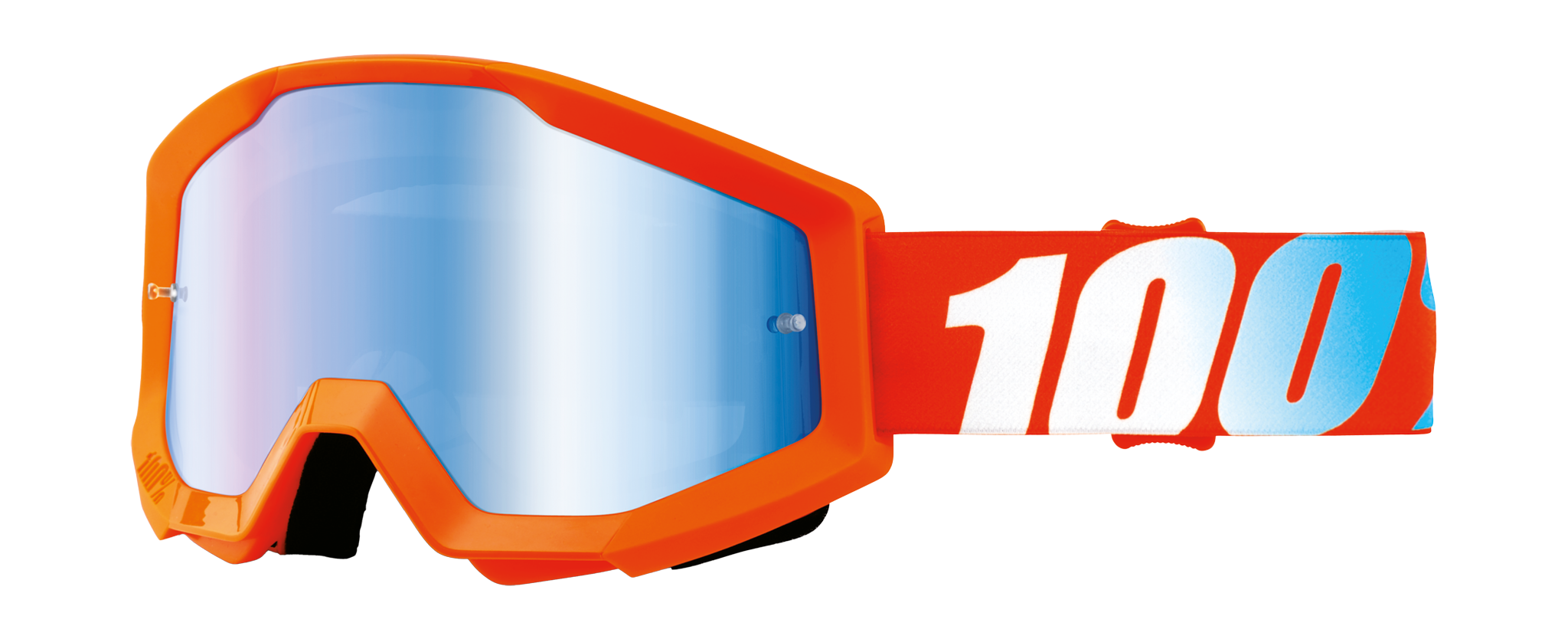 100% Motocross Goggle Strata 1 Orange - Mirror Blue
