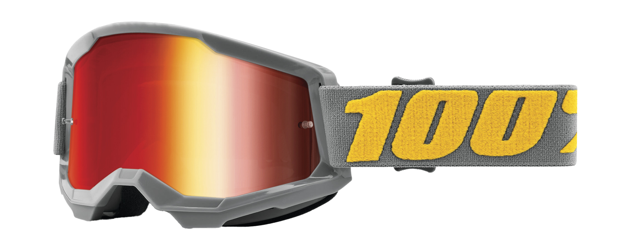 100% Motocross Goggle Strata 2 Izipizi - Mirror Red