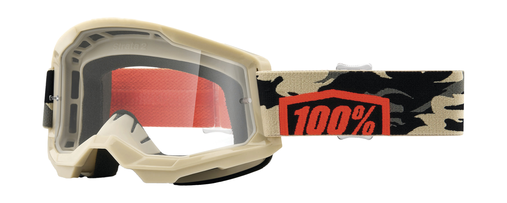 100% Motocross Goggle Strata 2 Kombat - Clear