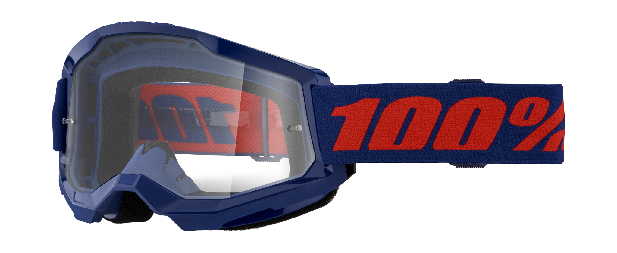 100% Motocross Goggle Strata 2 Navy - Clear