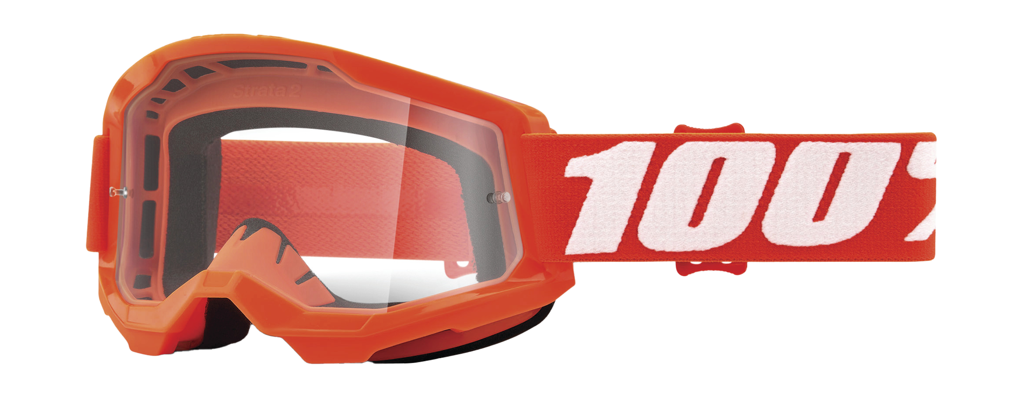 100% Motocross Goggle Strata 2 Orange - Clear