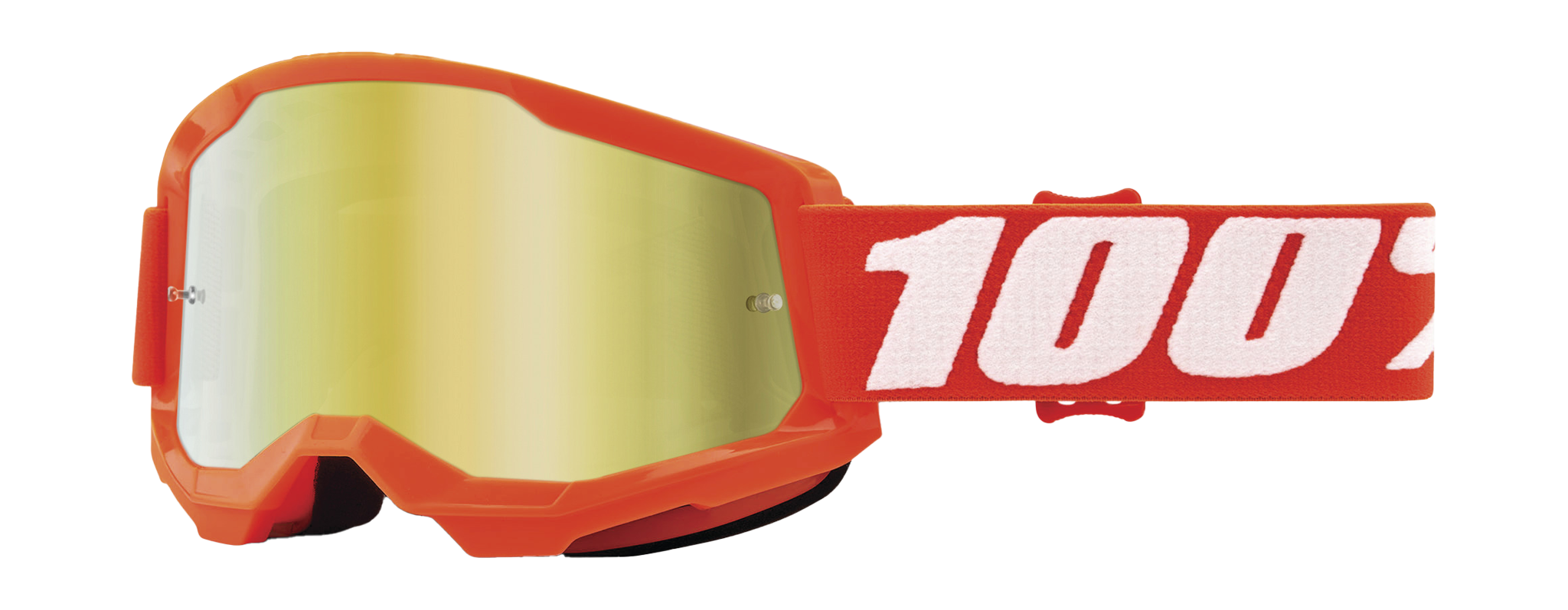 100% Motocross Goggle Strata 2 Orange - Mirror Gold
