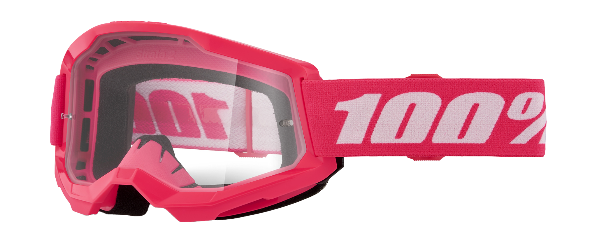 100% Motocross Goggle Strata 2 Pink - Clear