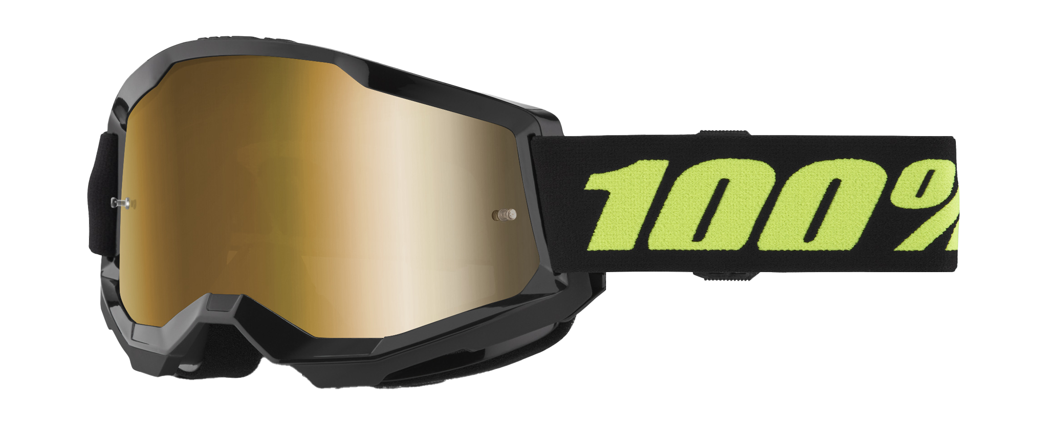 100% Motocross Goggle Strata 2 Solar Eclipse - Mirror True Gold