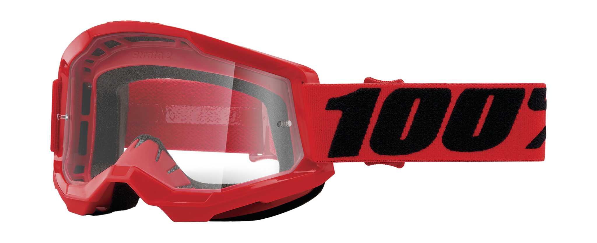 100% Motocross Goggle Strata 2 SP22 Red - Clear