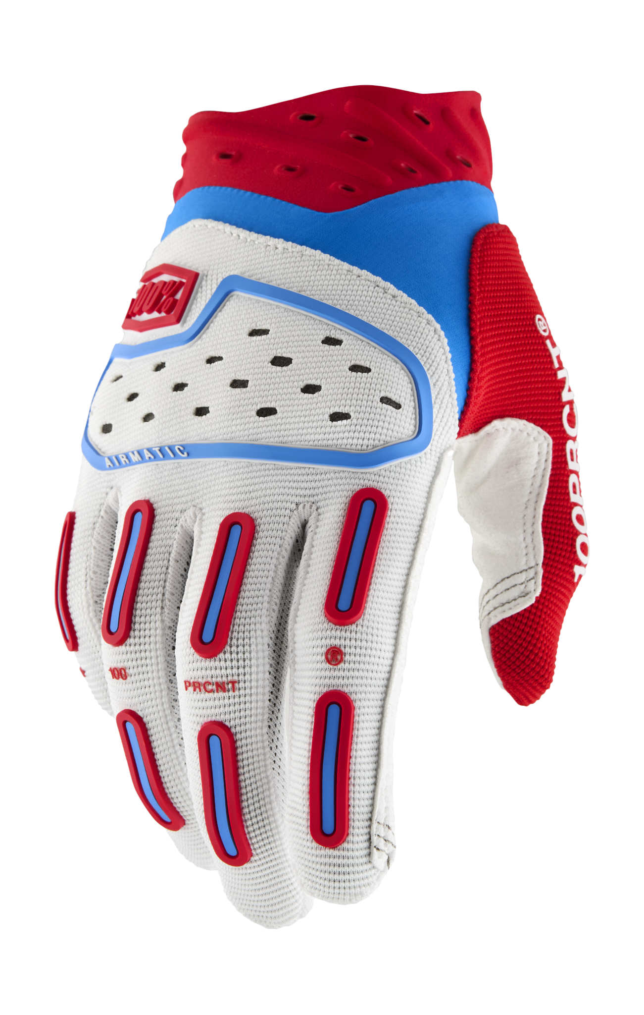100% Motocross Gloves Airmatic 2 - Red / White / Blue