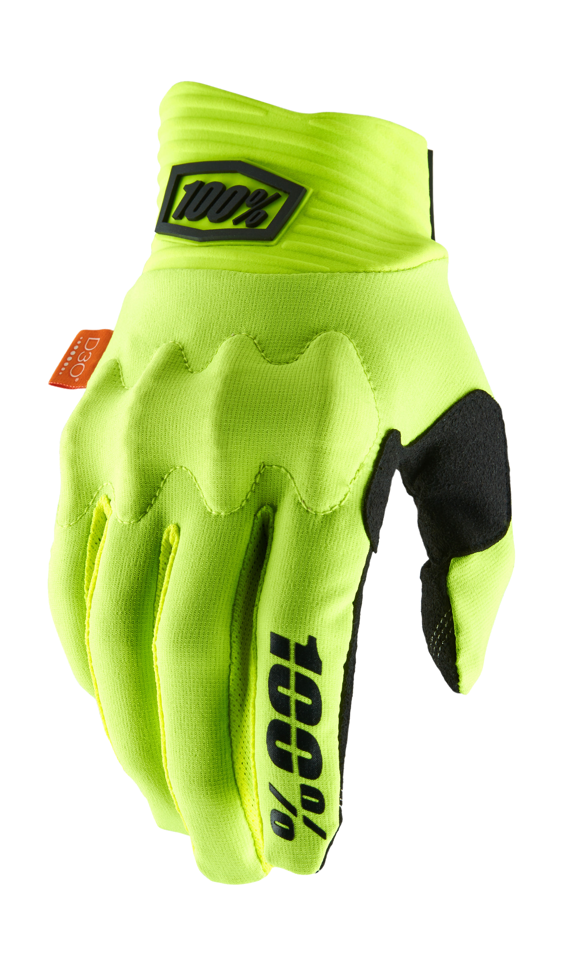 100% Motocross Gloves Cognito D3O - Fluo Yellow / Black
