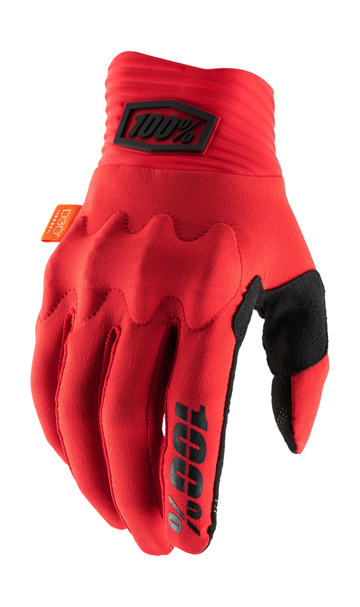 100% Motocross Gloves Cognito D3O - Red / Black