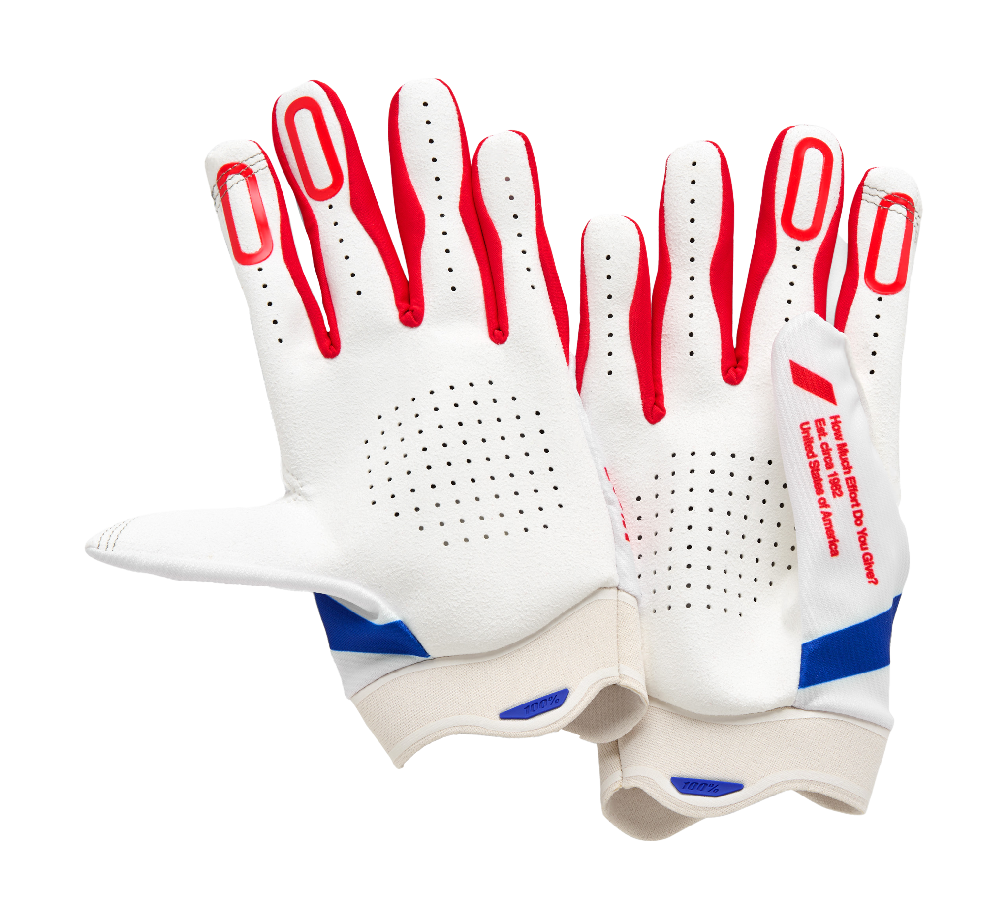 100% Motocross Gloves iTrack - Red / White / Blue