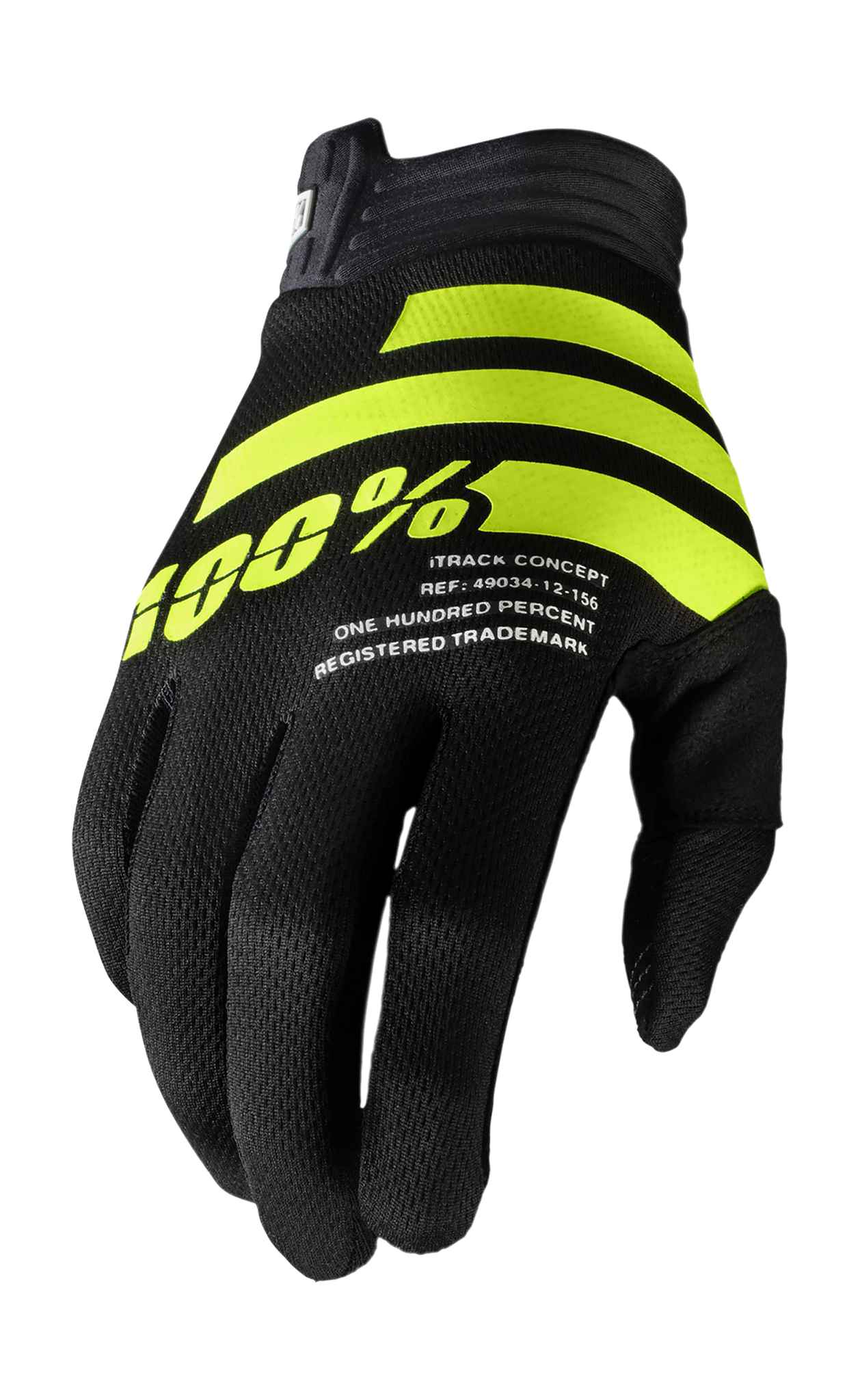 100% Motocross Gloves iTrack - Black / Fluo Yellow