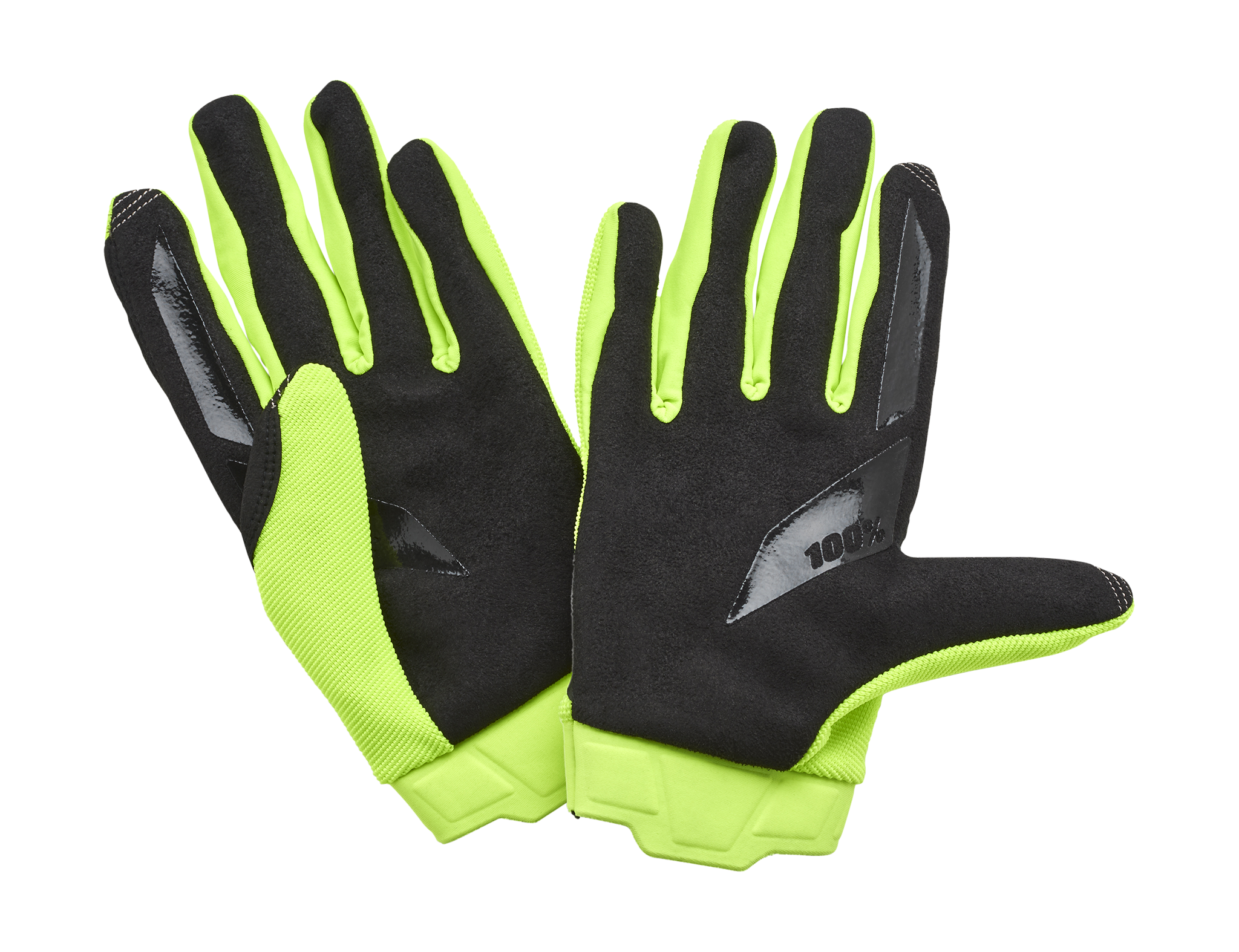 100% Motocross Gloves Ridecamp - Fluo Yellow
