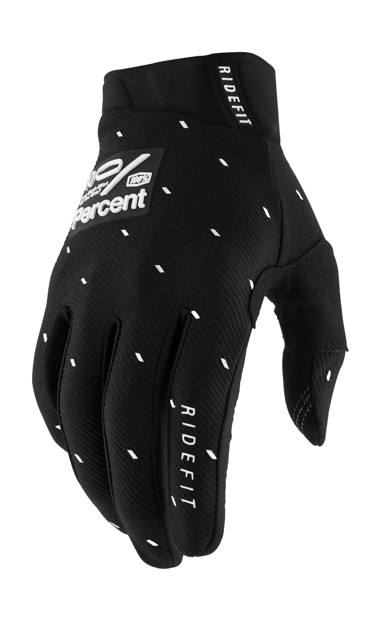 100% Motocross Gloves Ridefit Slasher - Black