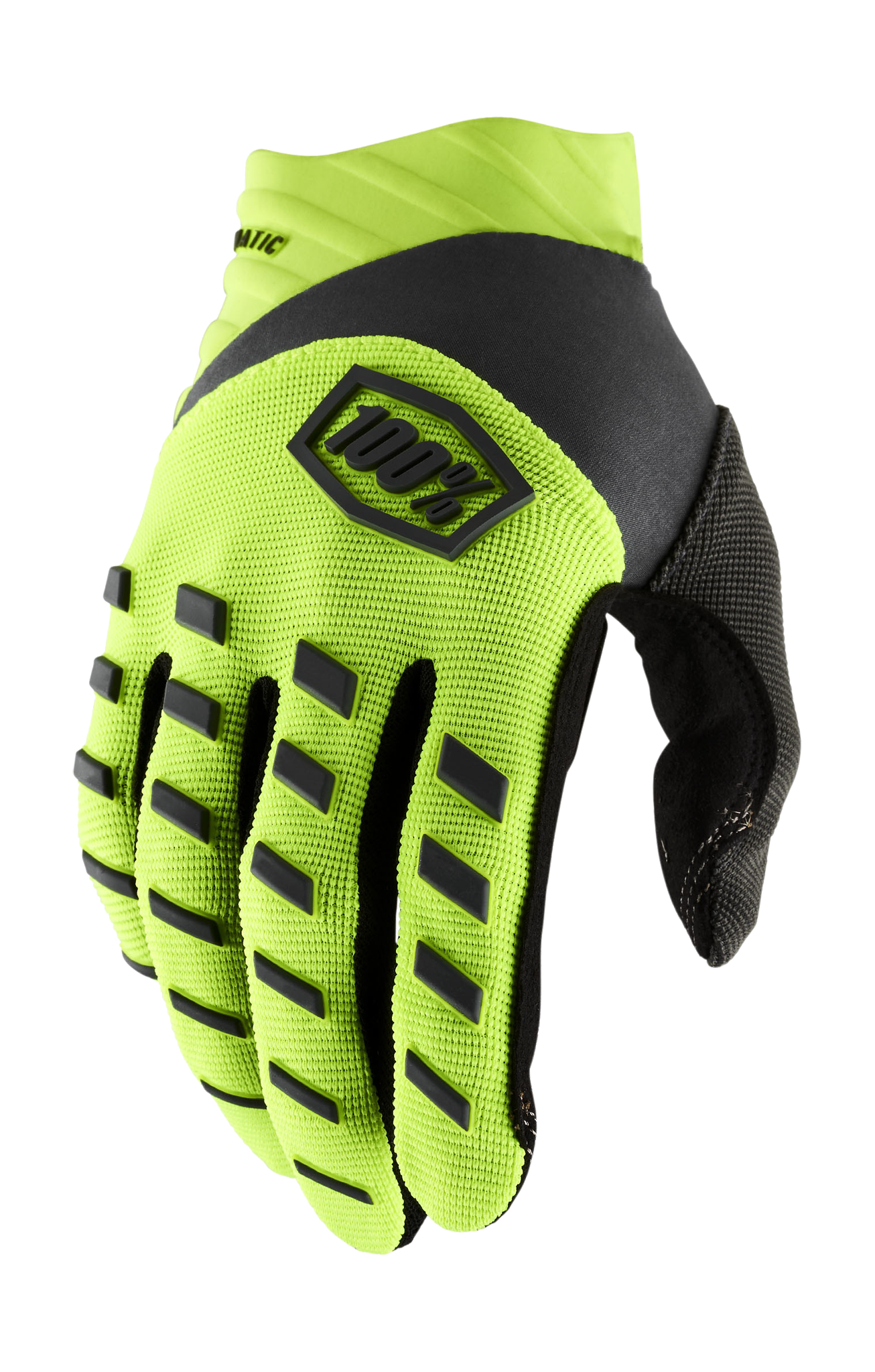 100% Youth Motocross Gloves Airmatic - Fluo Yellow / Black