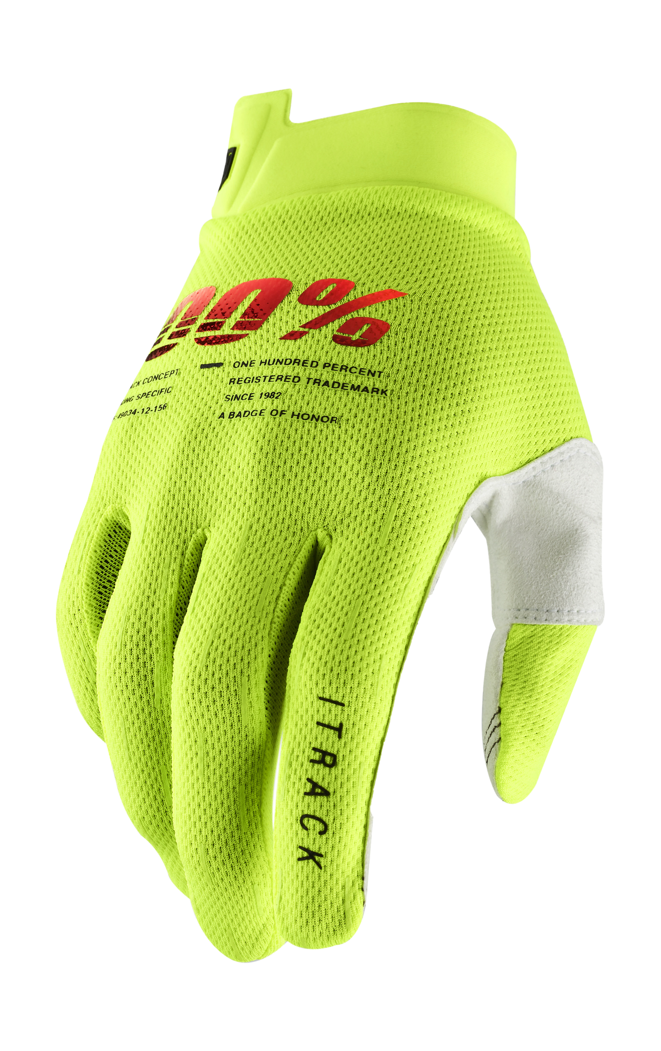 100% Youth Motocross Gloves iTrack - Fluo Yellow