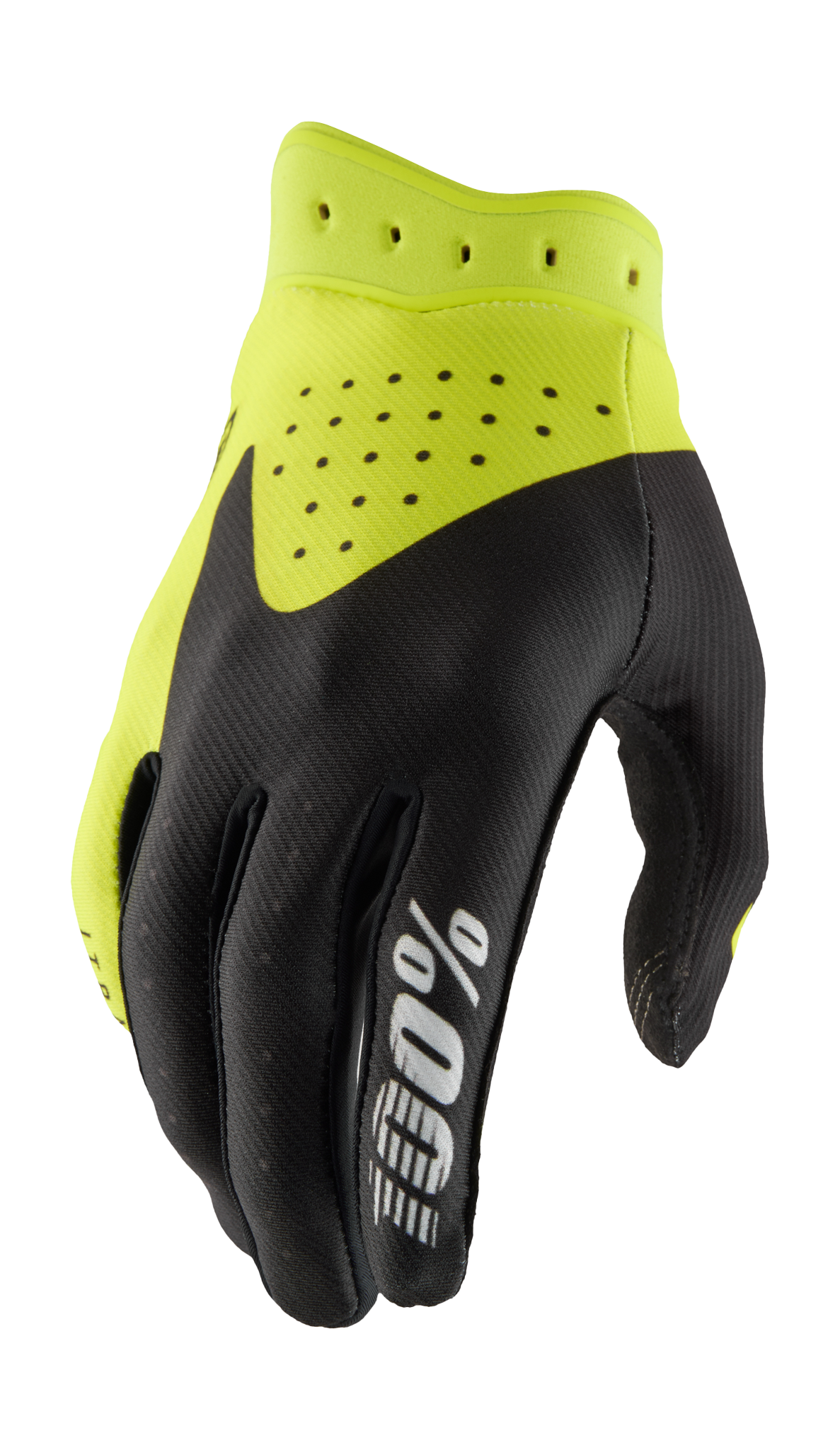 100% Youth Motocross Gloves iTrack - Black / Fluo Yellow