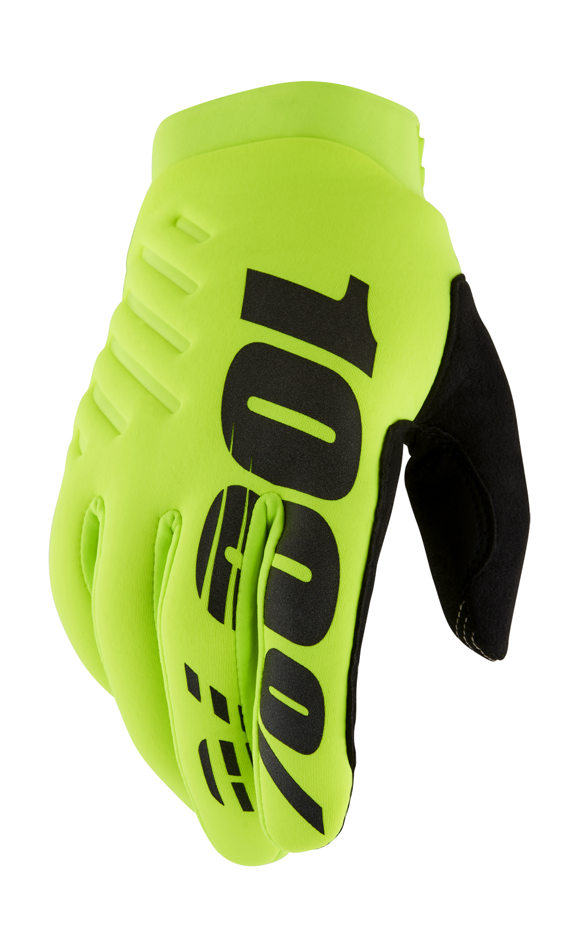 100% Youth Motocross Gloves Winter Brisker - Fluo Yellow